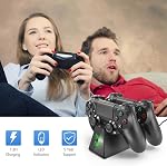 PS4 Contrôleur Chargeur,PS4 Poste de rechargeur double contrôleur pour PS4Dual Chargeur avec écran d'affichage de l'état de charge pour PS4 Mince / PS4 Pro Contrôleur(indicateur vert+rouge)