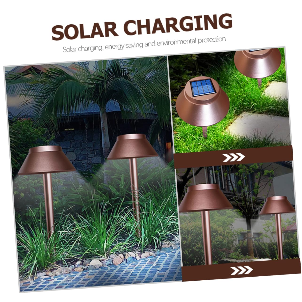 SUPVOX 2pcs Waterproof Solar Stake Lamp Outdoor Lawn Spotlight Solar Garden Lamp for Yard Decorative Walkway Lights
