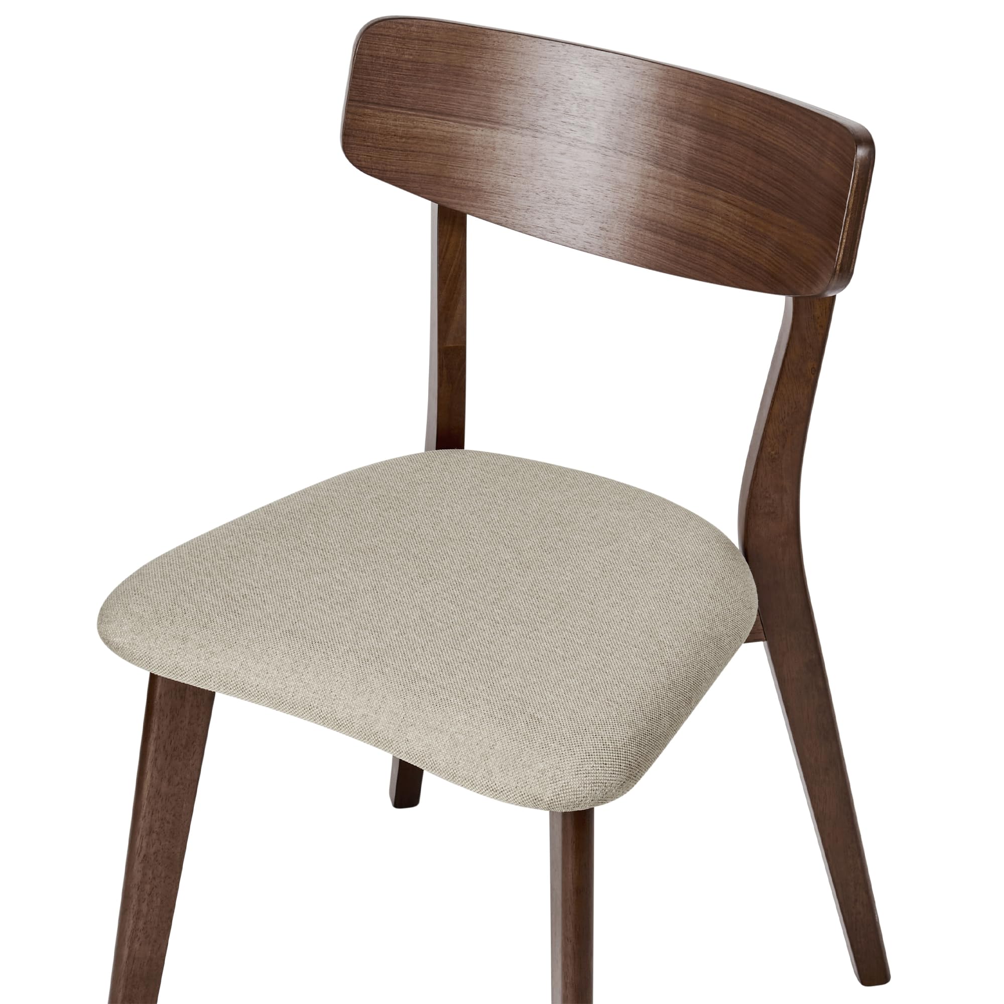Beliani Conjunto de 2 sillas de Comedor Retro sin reposabrazos con Asiento de Tela marrón y Beige Holly