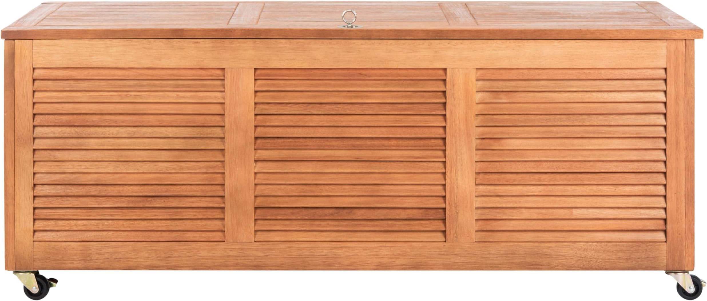 Safavieh PAT7038A Outdoor Collection Elina Teak 47.2" Cushion Deck Box, Natural
