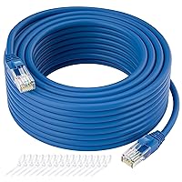 Vista 10 de Cable Ethernet Cat5e de 100 pies, cable largo de Internet Cat 5e, cable de conexión sin enganches, flexible, red, LAN, PoE, conector RJ45 estándar