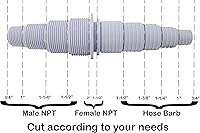 Vista 2 de Sealproof Adaptador de manguera de piscina, 30 configuraciones, compatible con la mayoría de bombas, espumaderas y filtros, color blanco