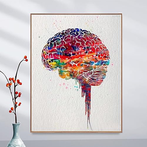 Miniatura 3 de QAZWSX Kit de pintura de diamantes, acuarela cerebro 5D, pintura artística de diamante DIY, para adultos y niños, 12 x 16 pulgadas