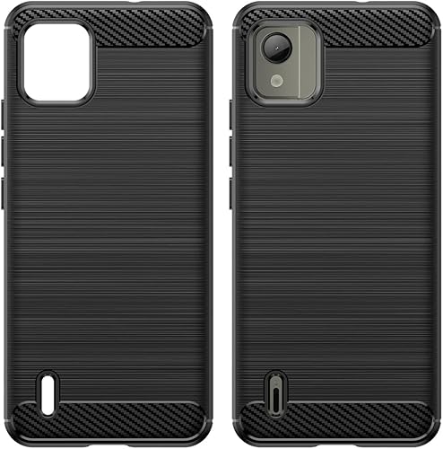 Miniatura 7 de Funda para Nokia C110, Nokia C110 con protectores de pantalla HD, fibra de carbono a prueba de golpes, resistente protección de poliuretano