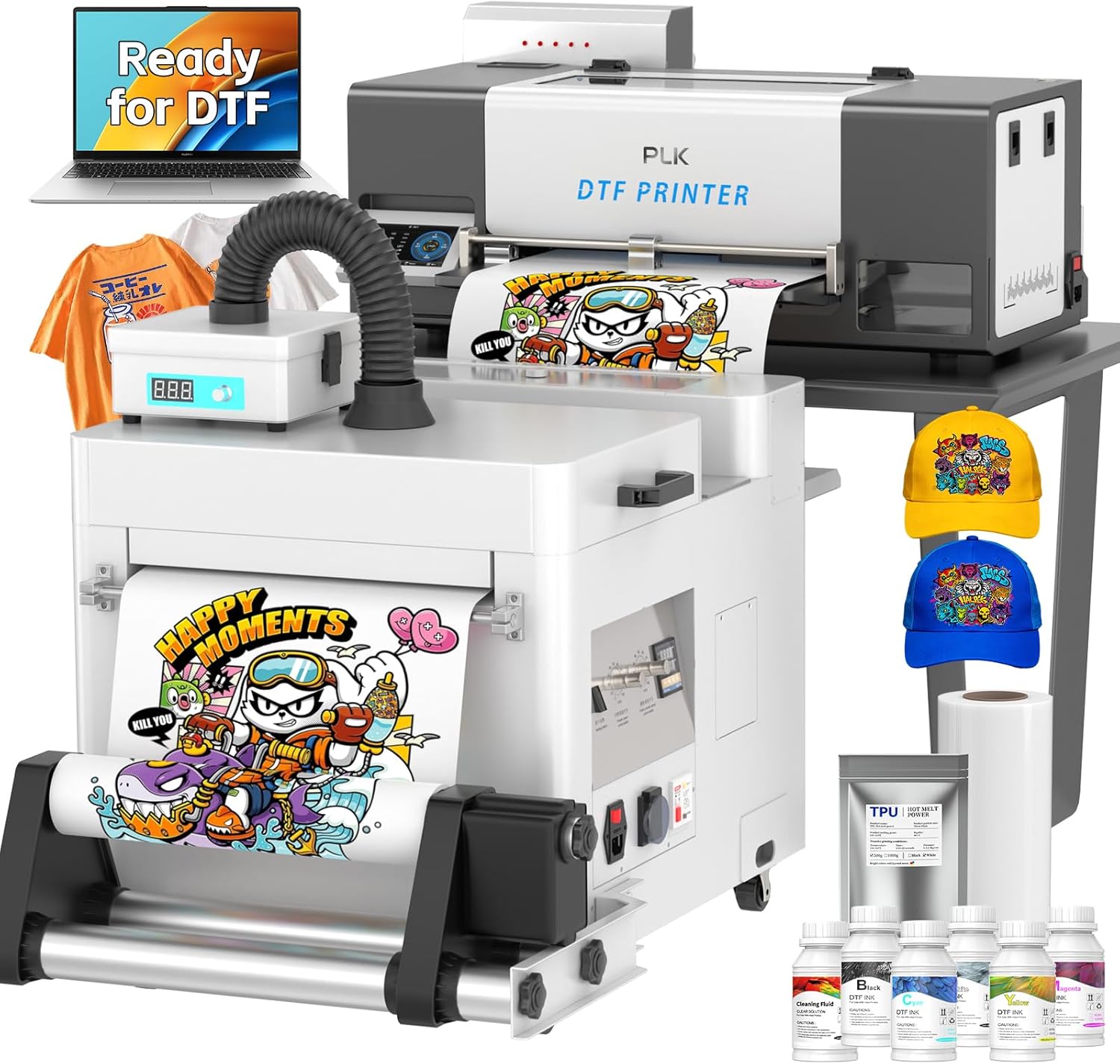 PLK Upgrade A3 Plus DTF Printer,XP600 Print-Head, Double-Speed,Auto-Cleaning & Dual White Ink System,Low Ink Alert & Waste Ink Overflow Alert, DTF Machine Custom Garment Printing
