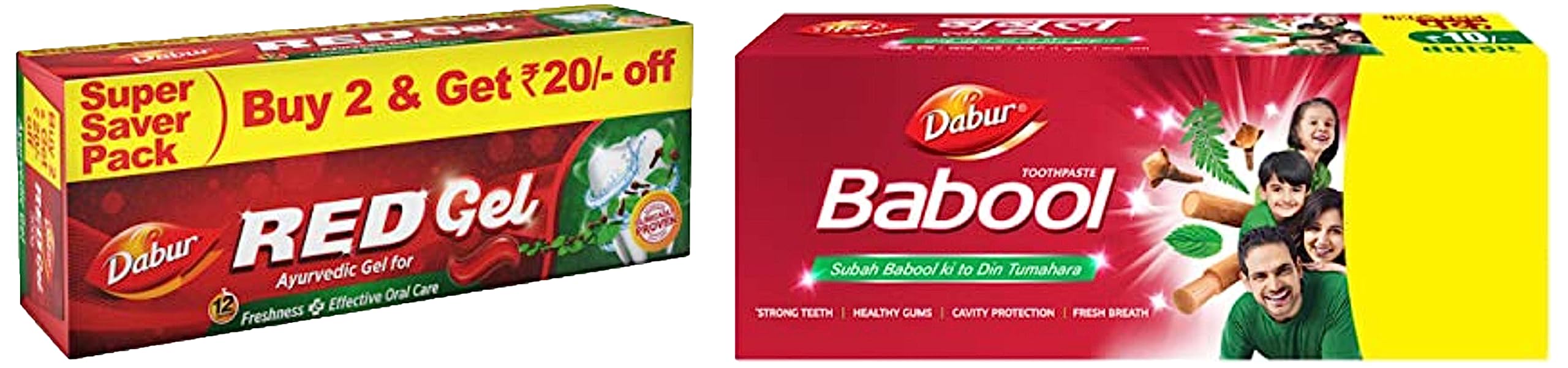 Dabur Red Gel Toothpaste 300g (150g x 2, Pack of 2) Dabur Babool Ayurvedic Toothpaste -300g-image-10