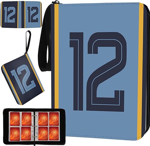 Carpeta de tarjetas de baloncesto con mangas, 400 bolsillos, soporte para tarjetas #12 para tarjetas intercambiables, organizador de carpetas de