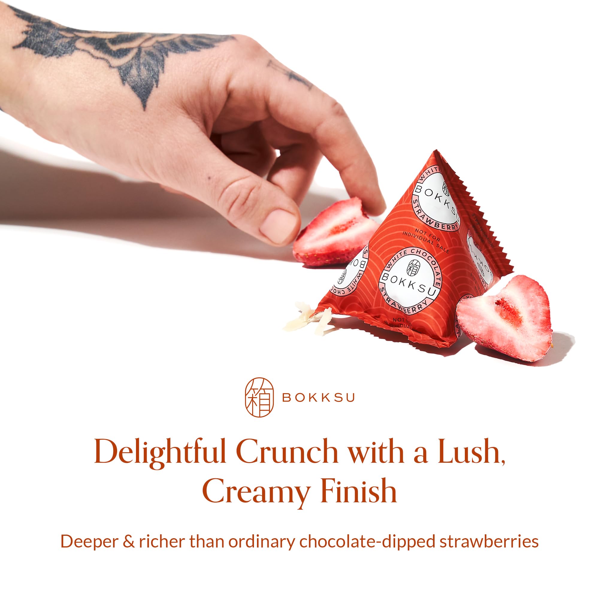 Bokksu White Chocolate-Infused Freeze Dried Strawberries 6-Piece Box () - Authentic Japanese Individually Wrapped Freeze Dried Strawberry Fruit Snacks in Elegant Gift Box: 4-Pack
