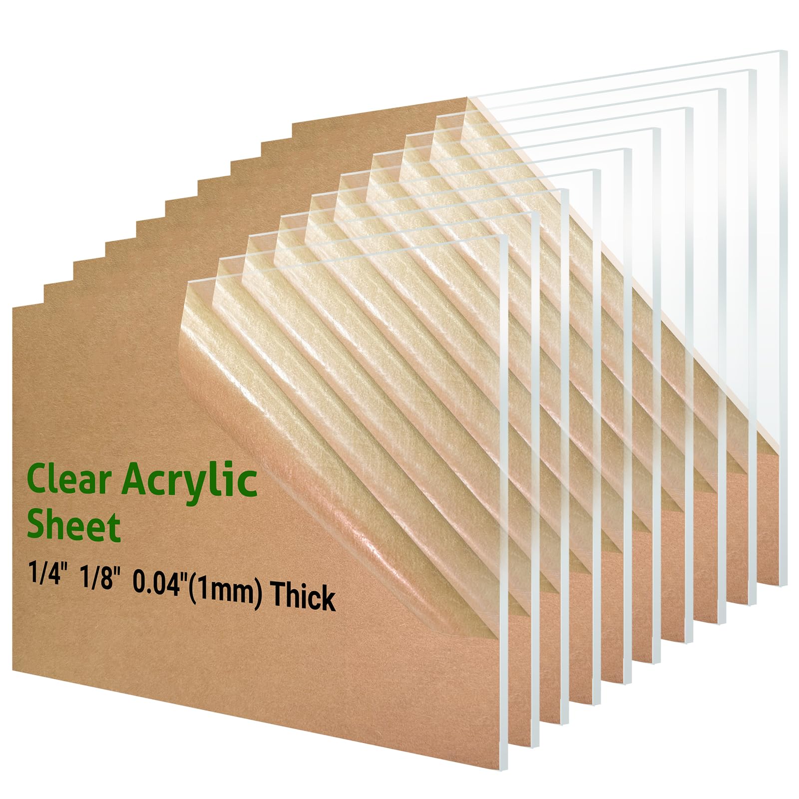 2 Pieces 16” x 20” Clear Acrylic Sheet Plexiglass - 1/8”(3mm) Thick, Use for Craft Projects, Signs, DIY Projects and More; Cut with Saw or Hand Tools, No Laser Cut