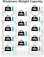 Vista 8 de Tribesigns Etagere - Estantería triple ancha de 5 estantes, estantería abierta grande, estilo industrial vintage, estantes de madera y metal