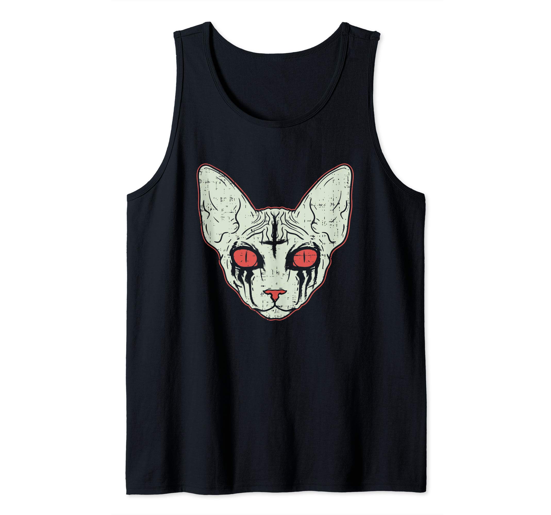 Sphinx Cat Metal Shirts and Goth Kitten Tank TopsBlack Metal Sphinx Cat - Goth Kitten Tank Top