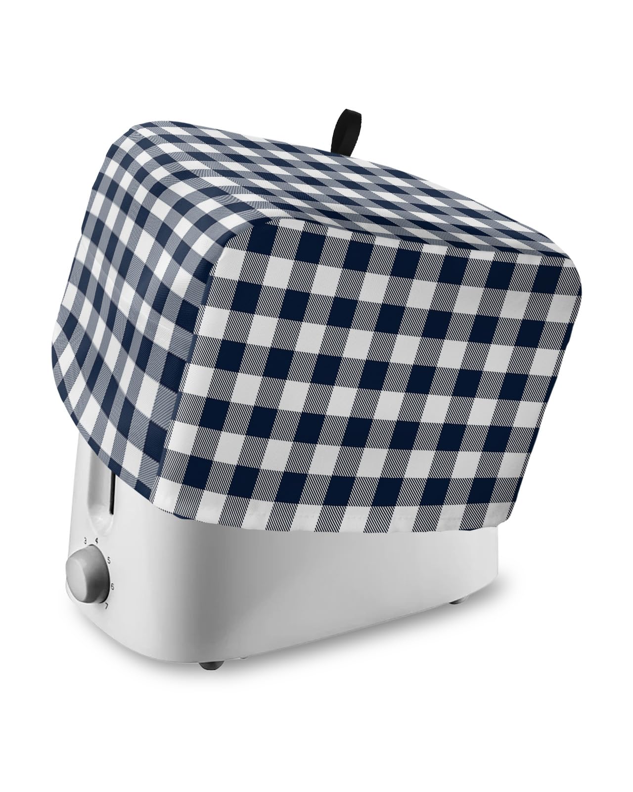 Toaster Cover with Pockets Buffalo Plaid Dark Blue Check Bread 4 Slice Toaster Oven Covers for Kitchen, Farmhouse Dustproof Cover for Small Appliance Cover Fingerprint Protection, Bread Machine Cover