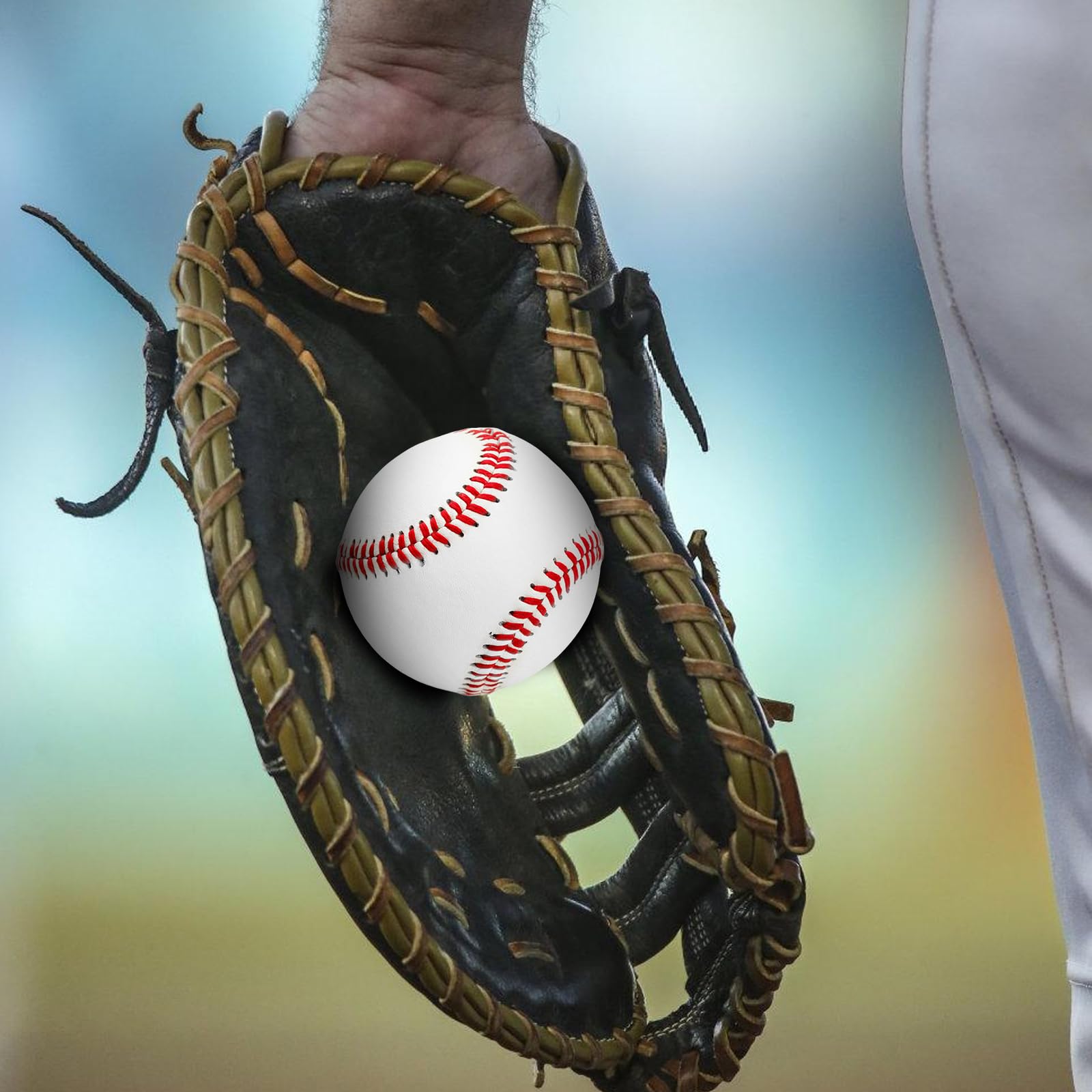 Palline da baseball professionali 9 pollici: 6 pezzi da baseball cucite a mano con sacchetto con coulisse, in legno duro/gomma morbida per adulti, allenamento giovanile, giochi professionali da