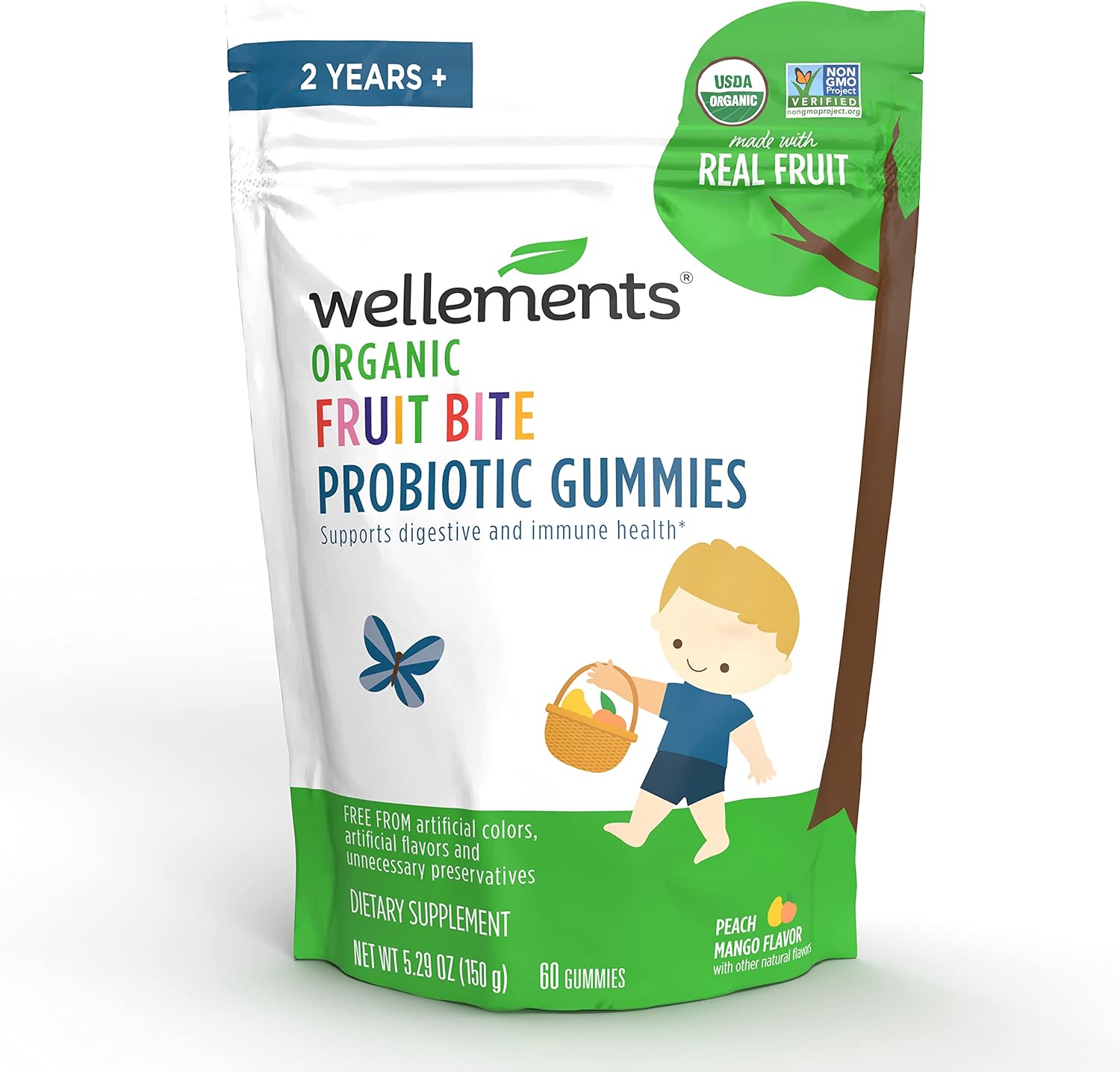 Amazon.com: Wellements Organic Fruit Bite Probiotic Gummies | Organic ...