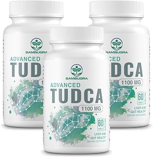 TUDCA 1100mg for Liver Cleanse Detox and Repair, 3rd Party Tested Advanced TUDCA Supplements, Ultra Strength Bile Salt TUDCA Liver Supplement, 180 Capsules (Pack of 3)