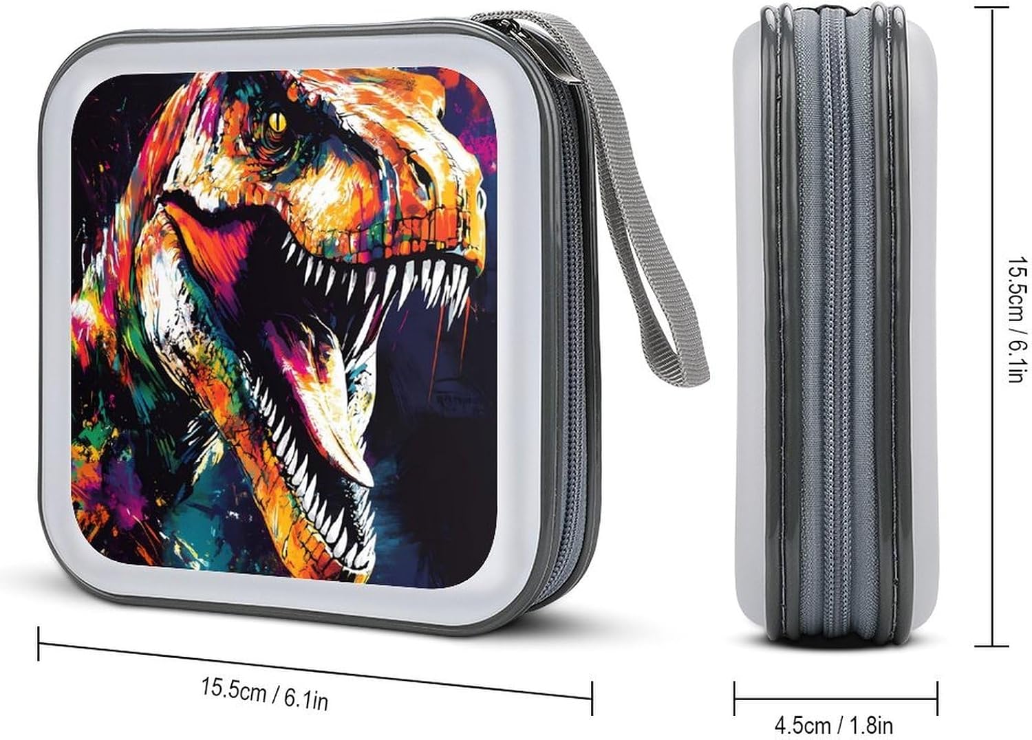 Fierce Dinosaur Protective CD Case Storage Rack 40 Capacity DVD Holder Organizer Car Travel