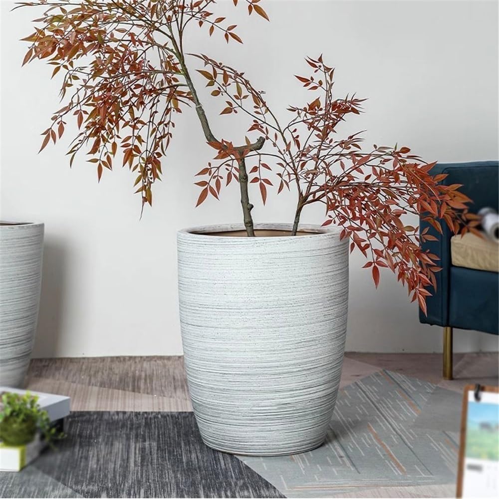 Doniczki na rośliny Ceramiczna stojąca donica na rośliny, ozdobna donica z otworami drenażowymi, wzór linii, doniczki, do ogrodów i tarasów Doniczka