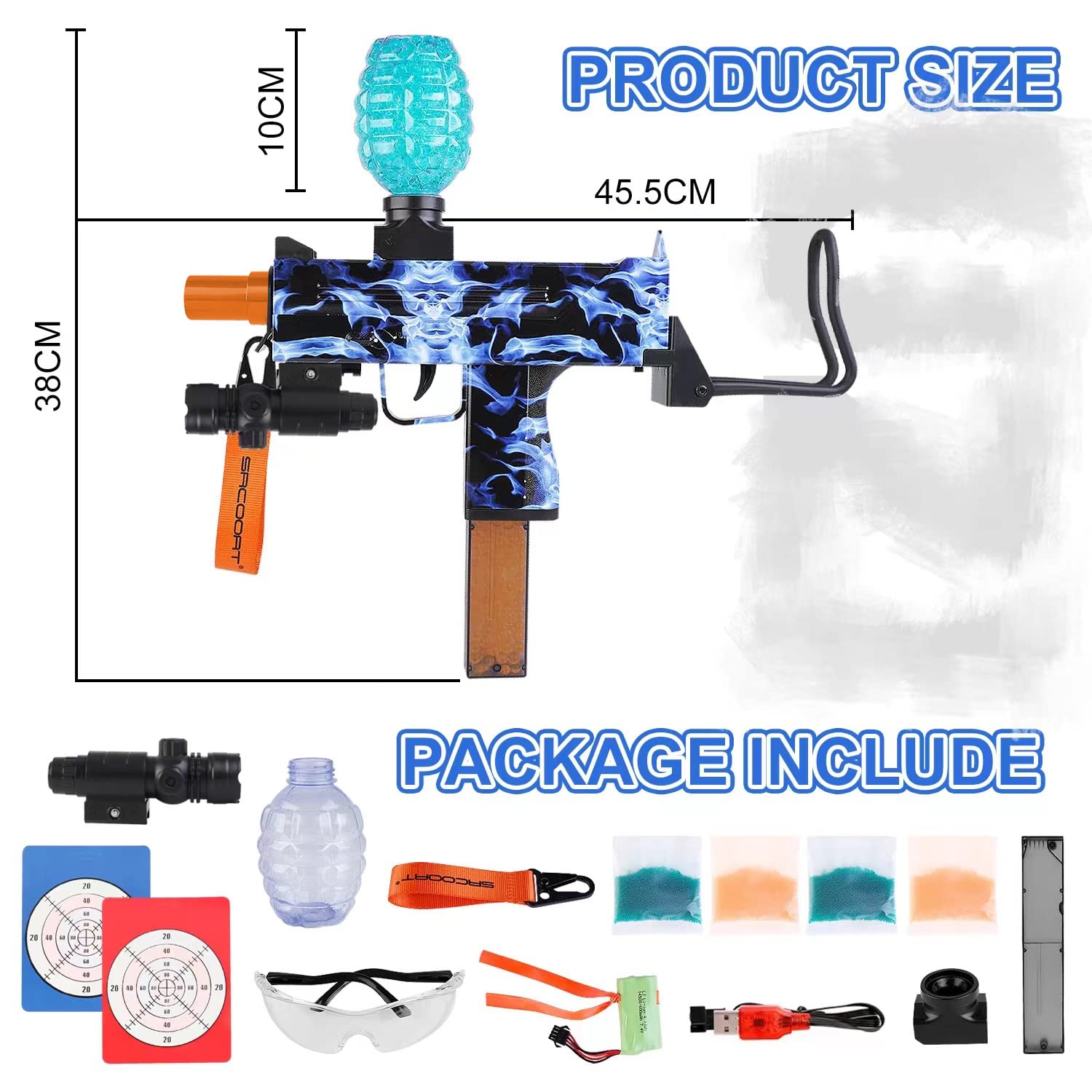Srcooat Electric Gel Ball Blaster with 20000 Water Gel Balls High