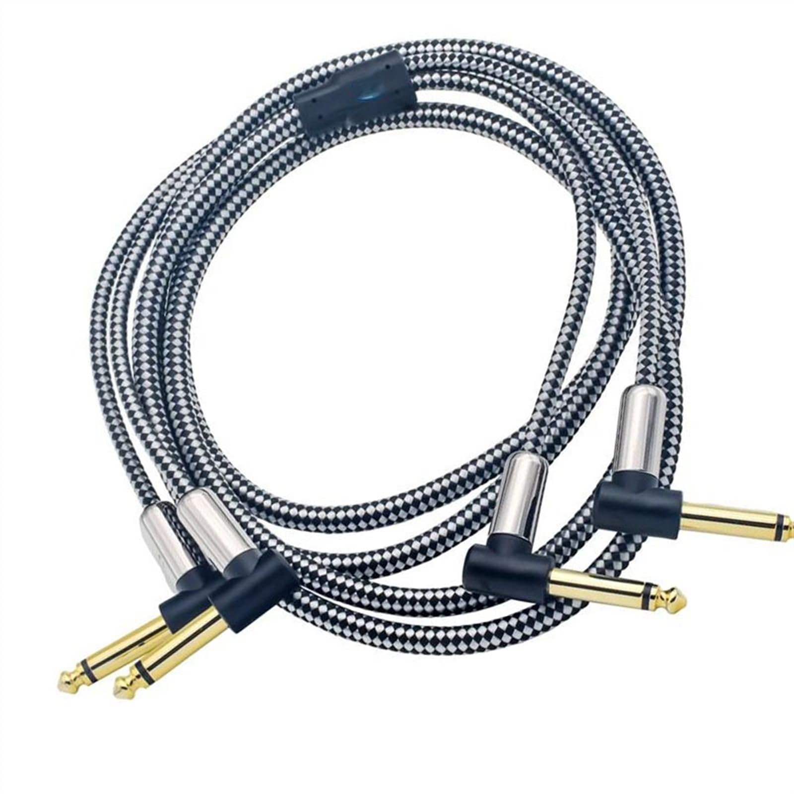 TSTS Zusätzliches Audiokabel Audiokabel, Dual 1/4 Zoll TS-Buchse Auf TS-Buchse Für Verstärker Mischpult Elektronische Orgel Gitarre Abgewinkeltes 6,35-mm-Kabel(Black,12meter)