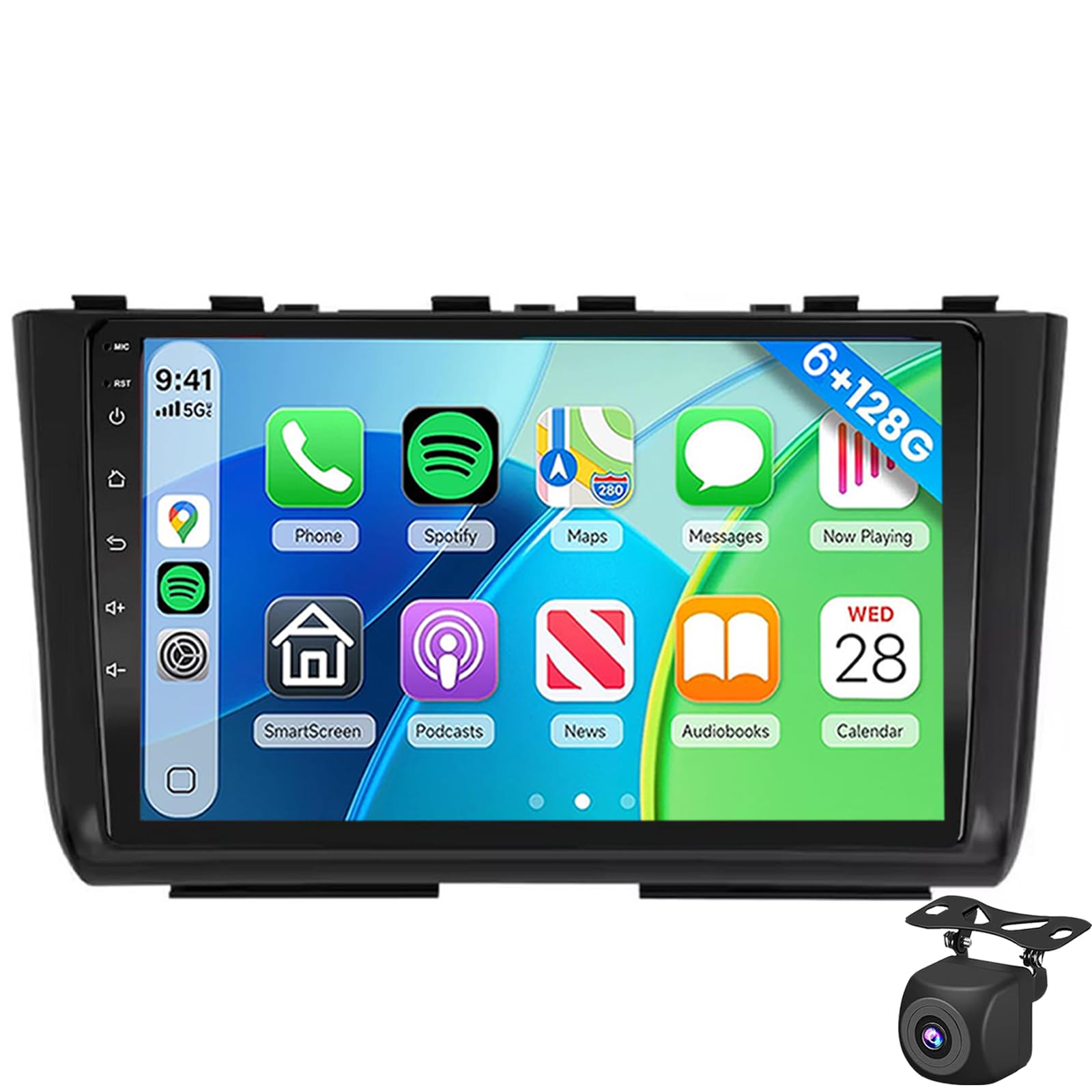 Android 15, 9-calowy Bezprzewodowy CarPlay I Android Auto Radio Samochodowe Do Hyundai IX25 2020 2021 Ekran Dotykowy IPS Stereo Samochodowe RDS/FM Bluetooth Mirror Link I Ekran Dzie(Color:WIFI 2G+32G)