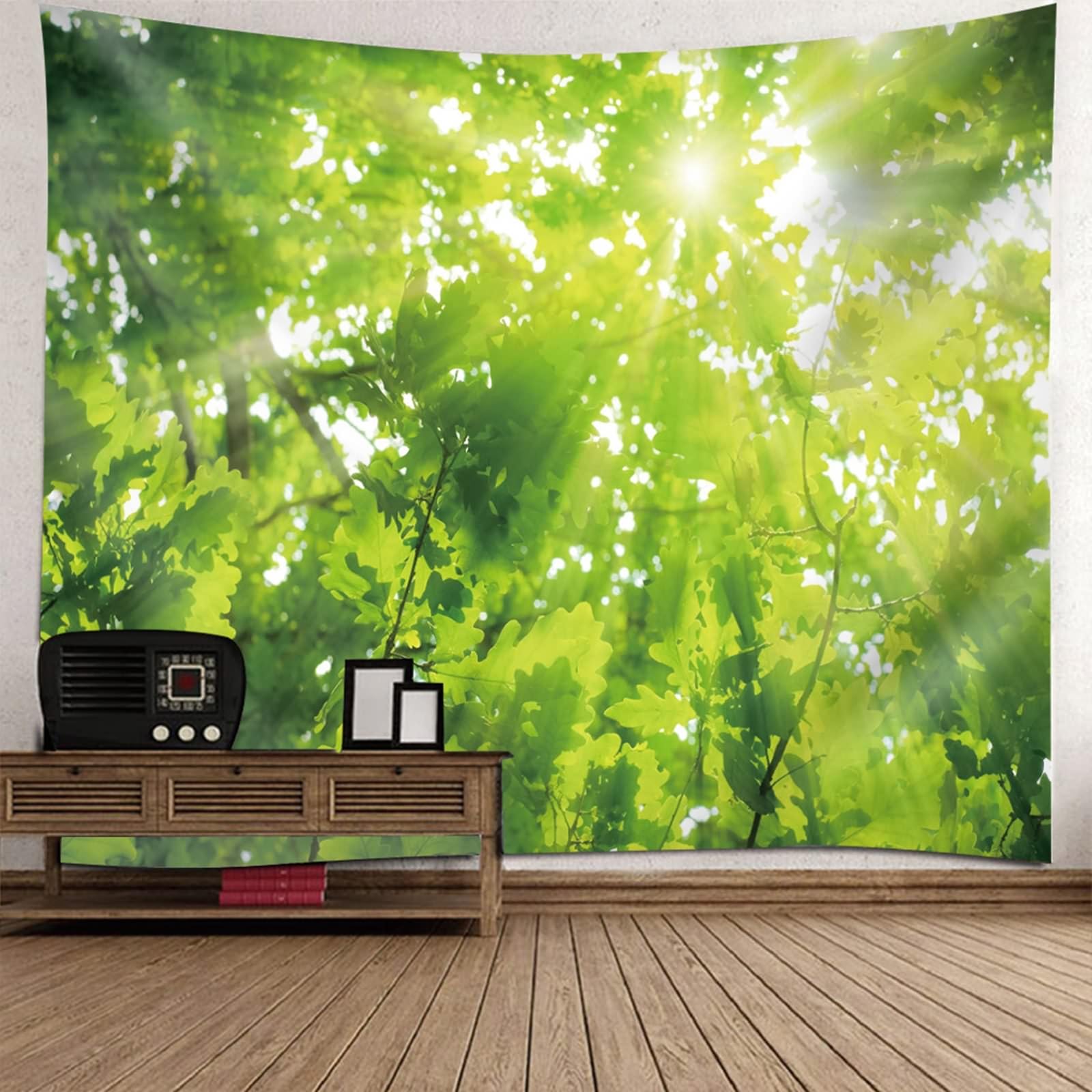Tapiz de pared para dormitorio, 300 x 256 cm, color verde