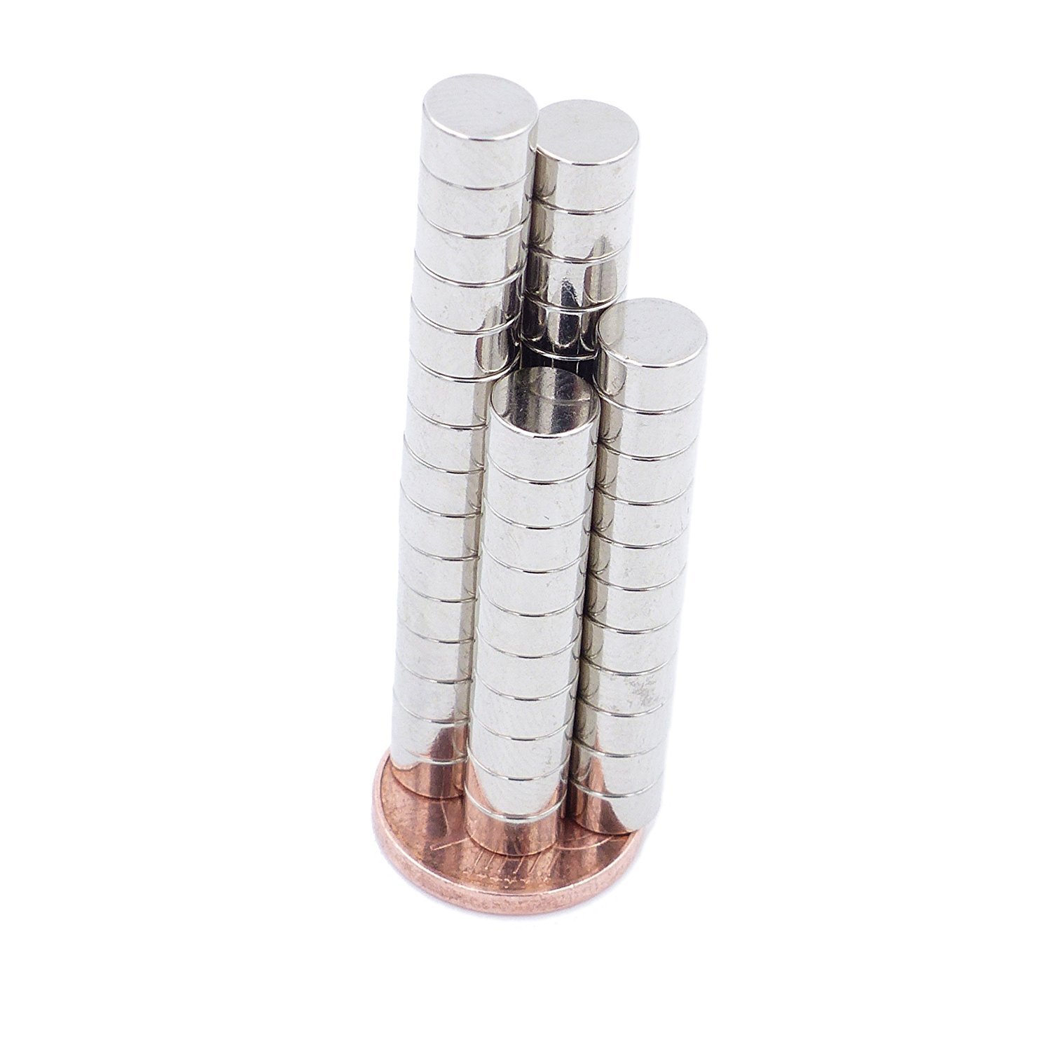 Brudazon | 10 Mini Magneti Dischi da 4x4mm | grado magnetico N52 - magneti in neodimio ultra potenti | magneti per modellismo, foto, lavagne magnetiche | piccoli, rotondi ed extra potenti