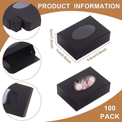 Miniatura 9 de PINKXHY 100 cajas de papel kraft con caja de embalaje de jabón de ventana caja de regalo de cartón para jabón casero regalo de golosinas de