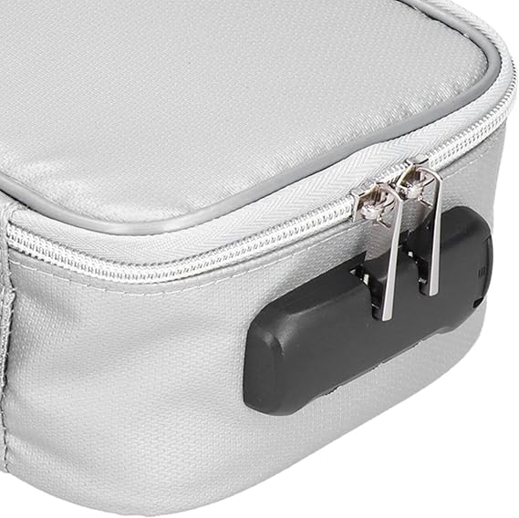 DocSafe Document Bag with Lock, Fireproof 3-Layer File Storage Case, with Lock Portable Small Fireproof Document Bag for Home Office Travel(silver)