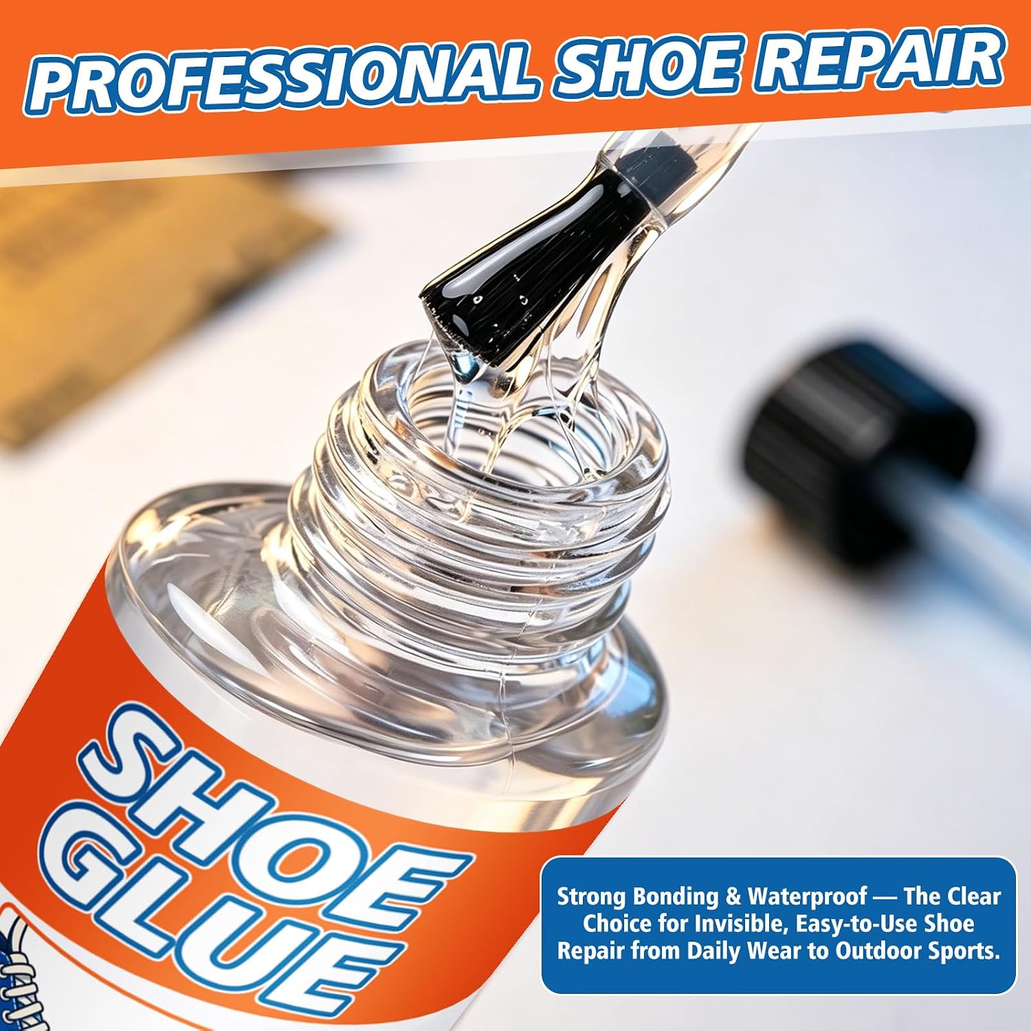 AstraVox Shoe Repair Glue (1 oz), Waterproof Shoe Adhesive and Sole Repair Kit, Super Glue for Boots, Sneakers, Heels, Leather, Hiking Shoes