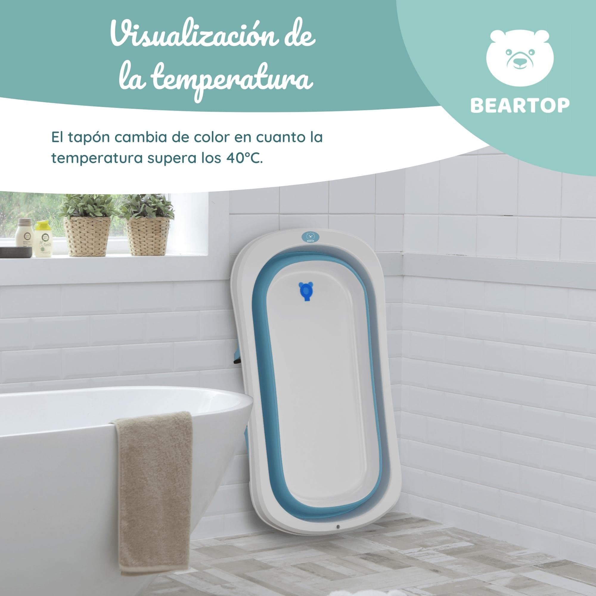 BEARTOP Capazo plegable para bebés - Diseño innovador para fácil almacenamiento, incluye bolsa de transporte - Material PP y TPE a prueba de fugas - 50 L de volumen - Ergonómico, ahorra espacio