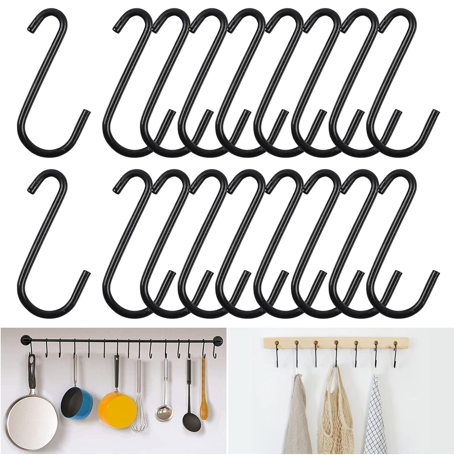 70% Off Everything 18 Pack Black S Hooks for Hanging, 2.5 Inch Small S Hooks Heavy Duty, Steel S Shaped Hooks for Hanging Plants, Closet, Mug, Pot and Pan 70% Off Everything 18 Pack Black S Hooks for Hanging, 2.5 Inch Small S Hooks Heavy Duty, Steel S Shaped Hooks for Hanging Plants, Closet, Mug, Pot and Pan