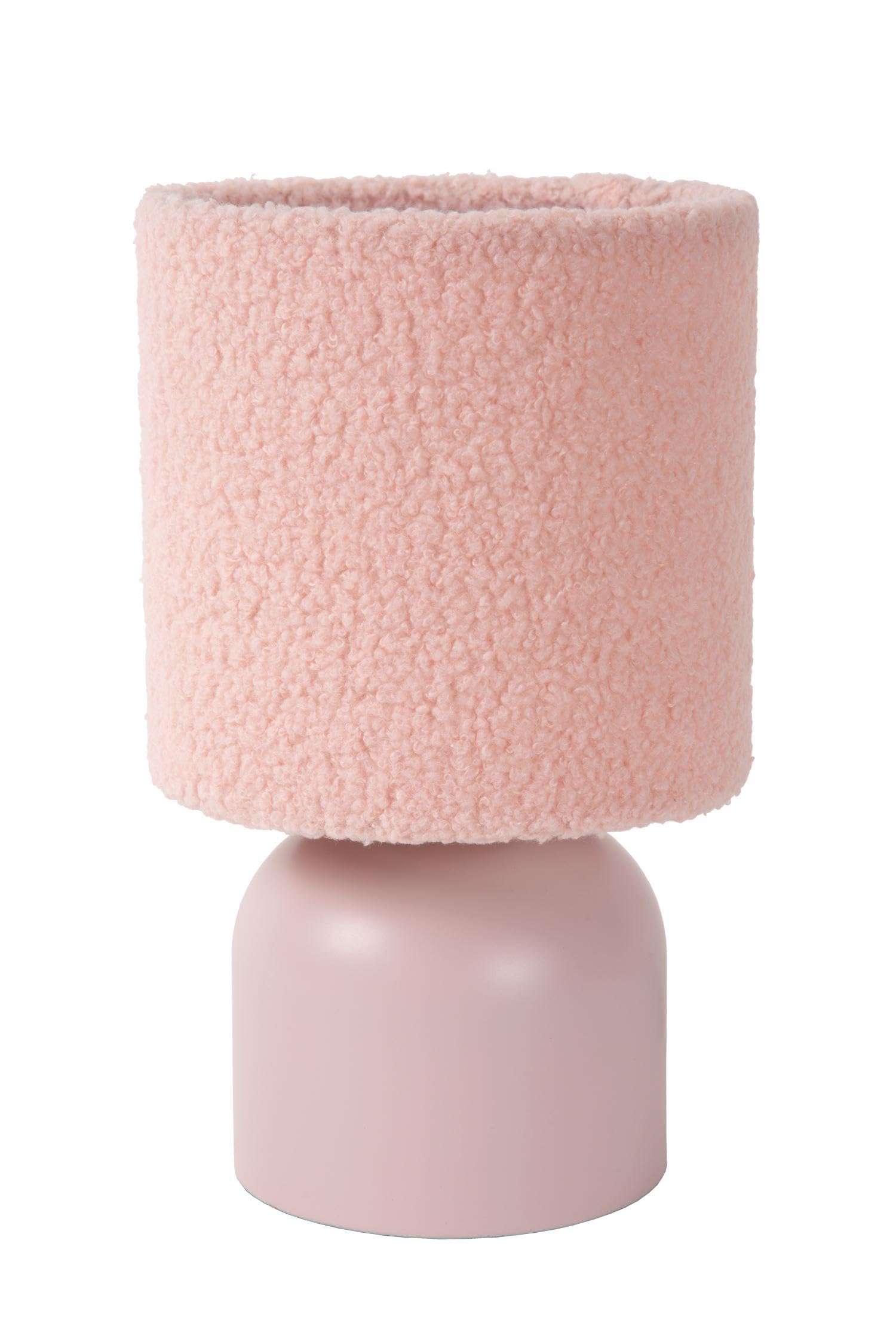 LUCIDE WOOLLY - Lampe de table - Ø 16 cm - 1xE14 - Rose