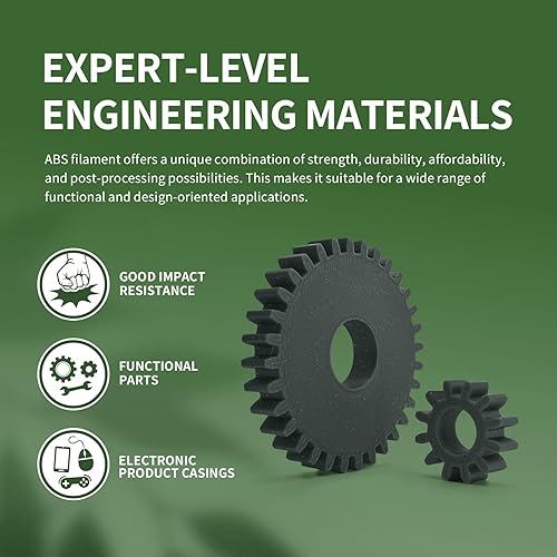 Miniatura 5 de OVERTURE Filamento ABS de 0.069 pulgadas, carrete ABS de 2.2 libras, filamento de impresora 3D, precisión dimensional +- 0.001 in, se adapta a la