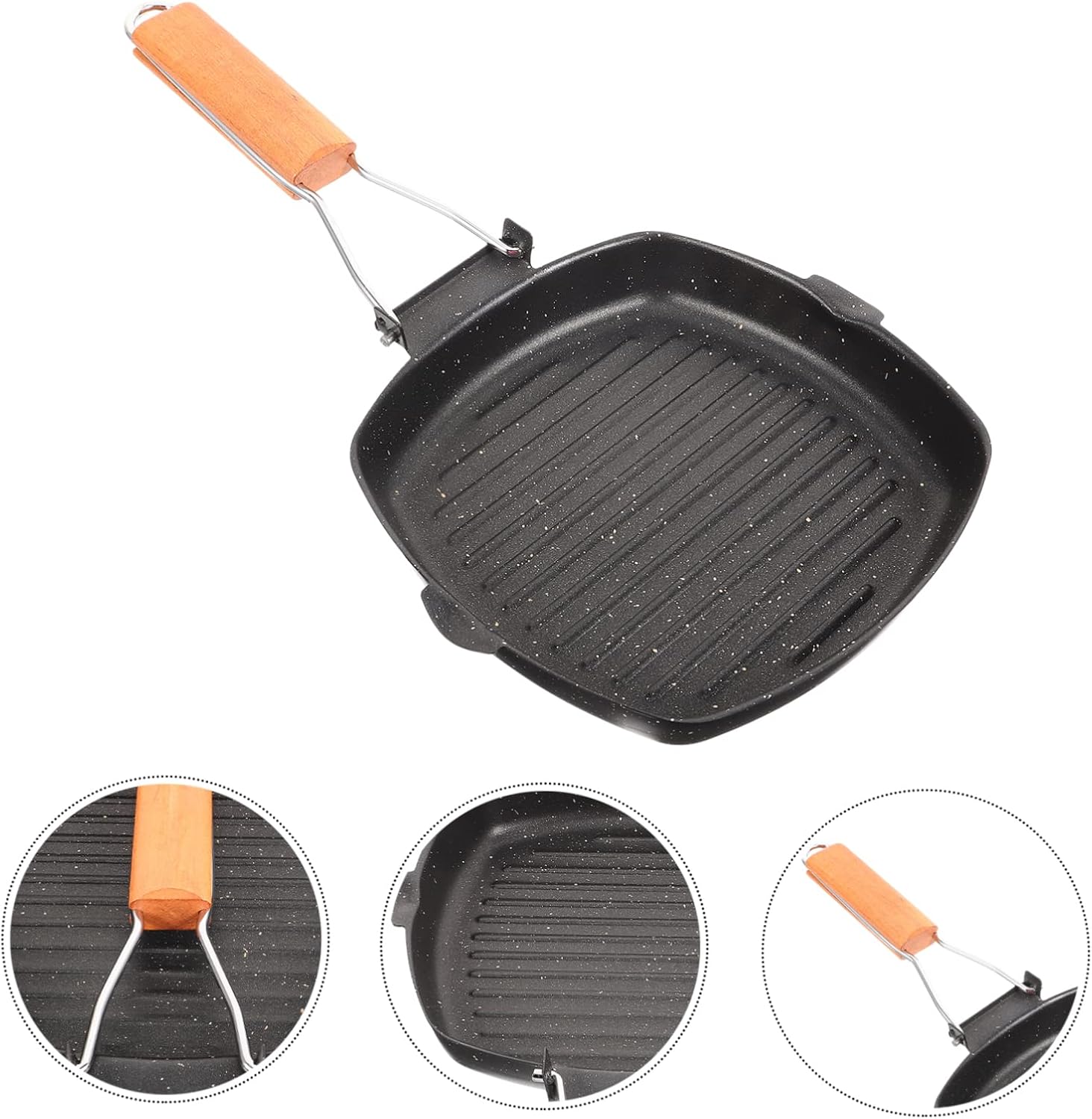 Abaodam Portable Baking Tray Griddle Frying Pan for Eggs Multifunctional Pan Frying Accessory Stove Top Griddle Carbon Steel