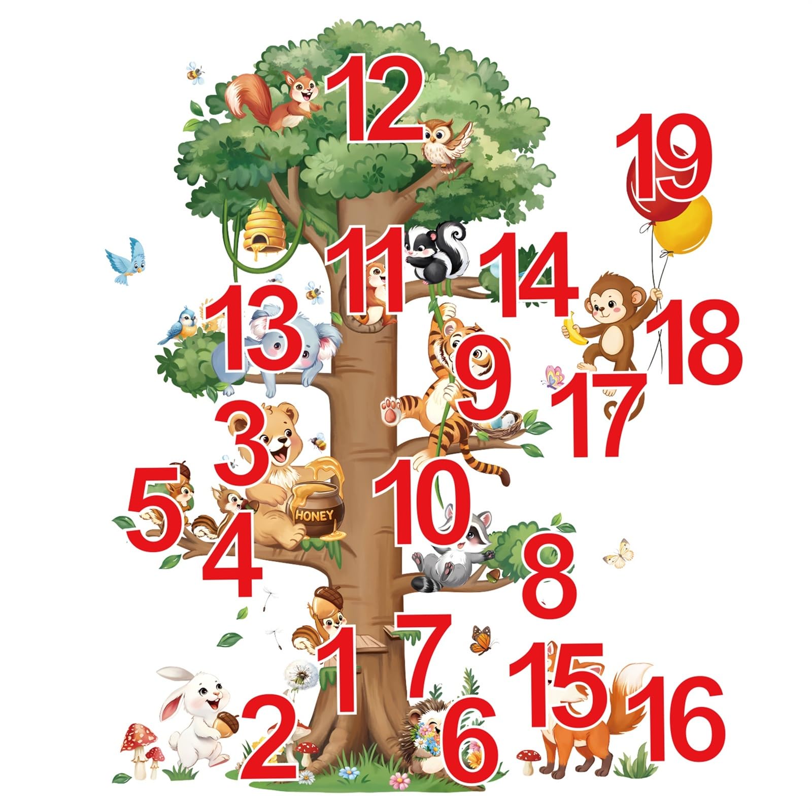 decalmile Pegatinas de Pared Animales del Bosque Árbol Grande Vinilos Decorativos Animales Zorro Conejo Ardilla Adhesivos Pared Habitación Infantiles Niños Bebés Guardería