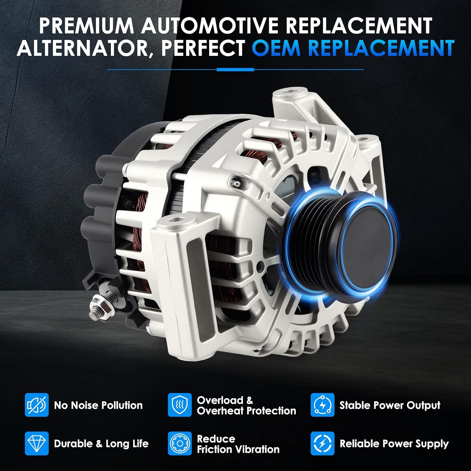 11265 Car Alternators Fit for Chevrolet Malibu 2008-2012 2.4L, for Cobalt, for Pontiac G5 2008-10, for Saturn Aura 2008-2009, Sky 2008, Vue 2008-2010 Automotive Replacement Alternator 11265N