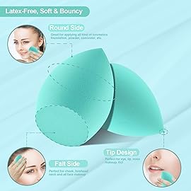 Makeup Brushes DUAIU 16pcs Professional Makeup Brush with Makeup Sponge Set Premium Synthetic Foundation Kabuki Eyebrow Concealers Blending Eye Shadow Brushes Make up Tool Kit (Blue)