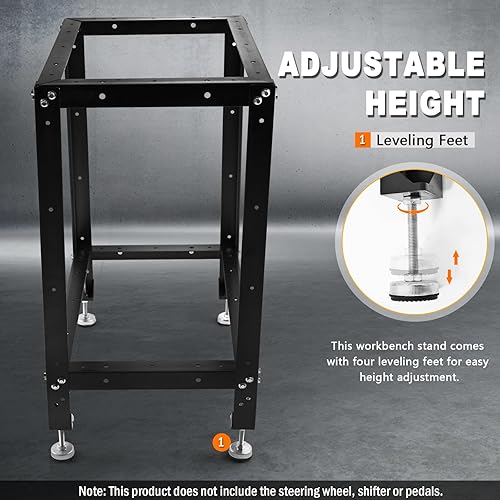 Miniatura 7 de Soporte de trabajo utilitario de acero aleado, tienda multiusos con patas ajustables para bancos de trabajo de accesorios para mesa de enrutador de