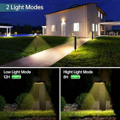 Miniatura 5 de Luces solares para exteriores, paquete de 2 luces solares LED impermeables para exteriores, luces solares para pasarela que mantienen 12 horas de