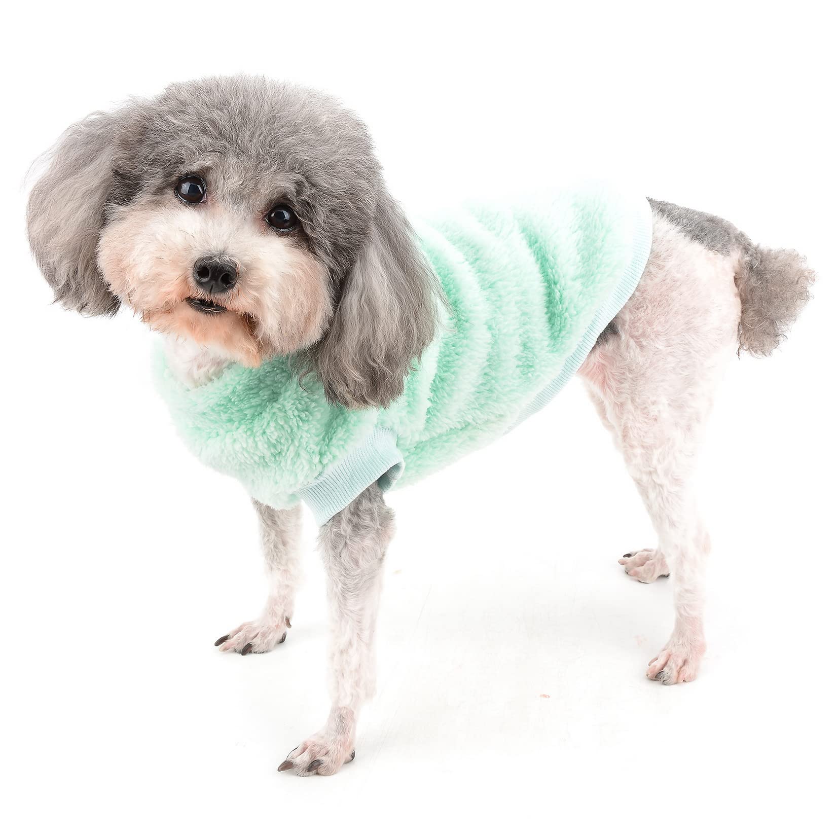 Zunea Fleece Dog Jumper Winter Warm Sweater Jumpers for Small Dogs Soft Fuzzy Puppy Clothes with D-Ring for Harness Leash Pullover Jacket Coat Cold Weather Pet Girl Boy Chihuahua Apparel Green XL - Image 2