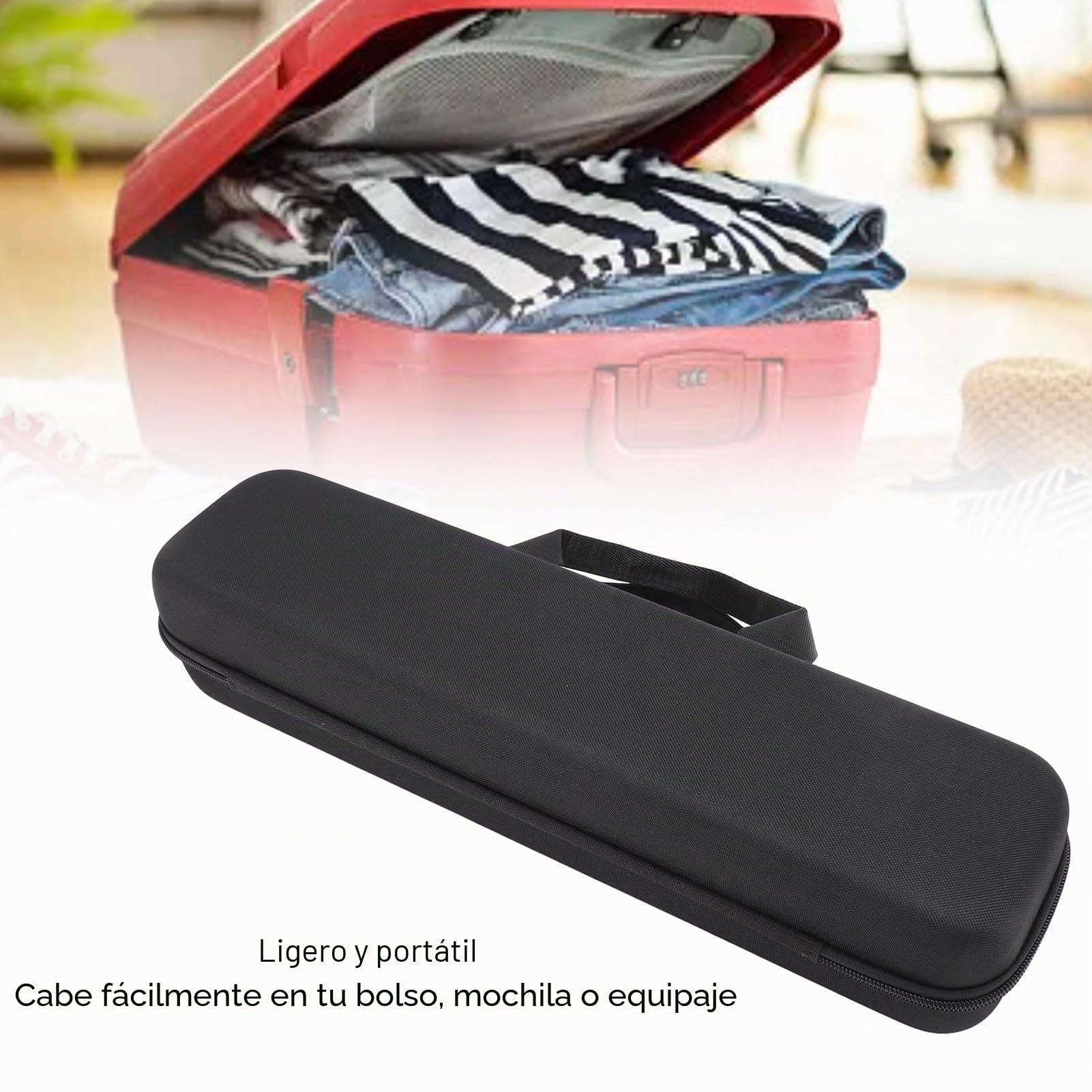Estuche de Viaje para Airstrait HT01, Estuche de Transporte Duro de EVA para Plancha de Pelo, Bolsa de Almacenamiento Portátil para Secador de Pelo, 17,7x3,5x4,3 Pulgadas