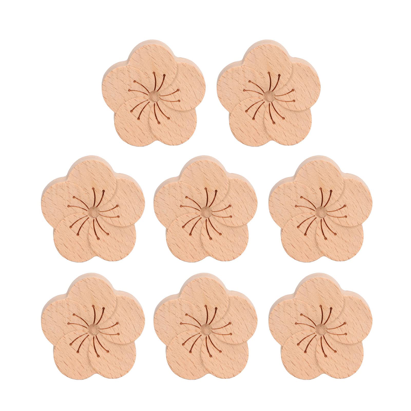 Difusor de aceite esencial con forma de flor de ciruela, difusor de madera de haya natural para coches, oficinas, dormitorios y estudios de yoga con clip compacto