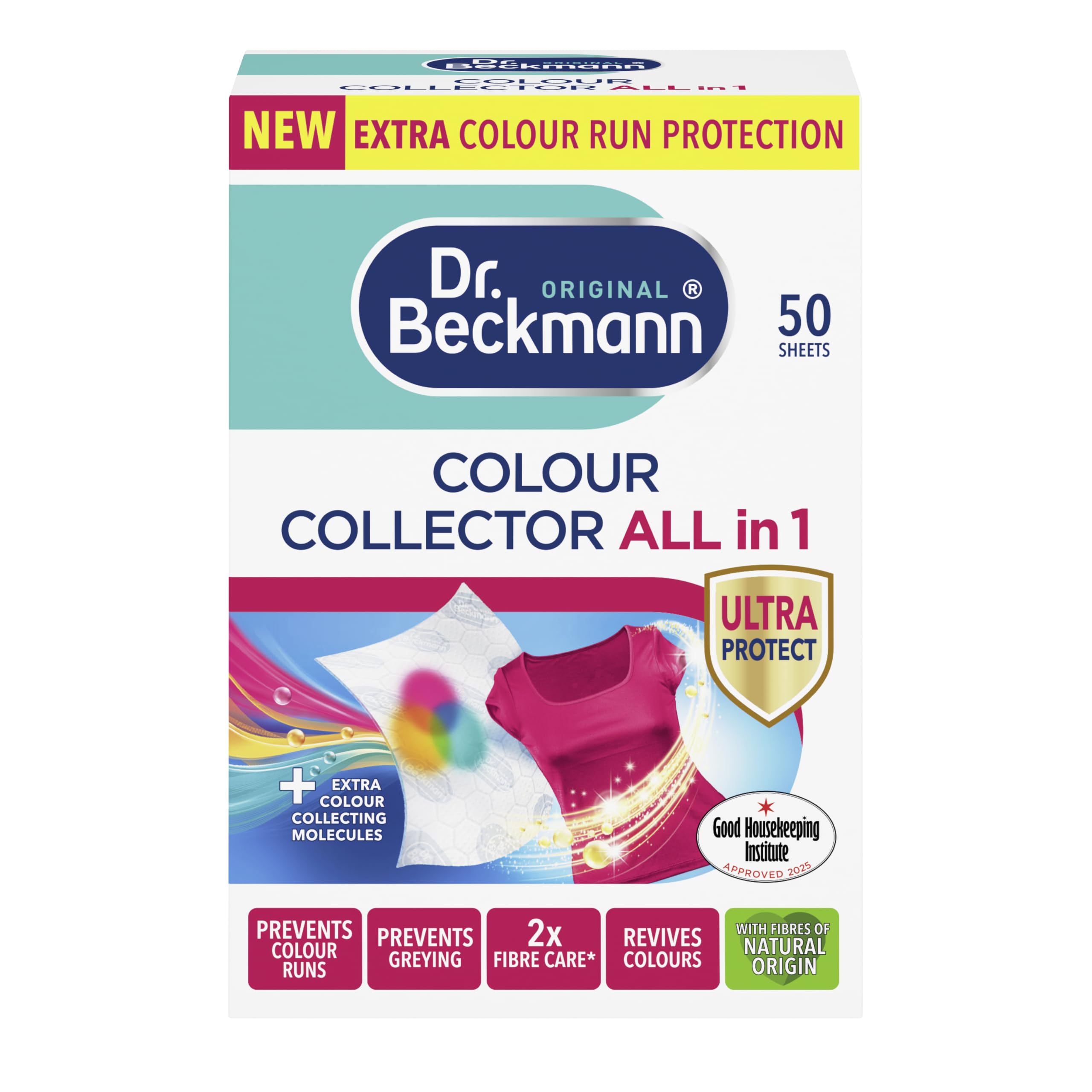 Dr Beckmann Colour & Dirt Collector Sheets 50 Pack - Prevent Colour Runs, Protect Bright Colours (Code 7526)