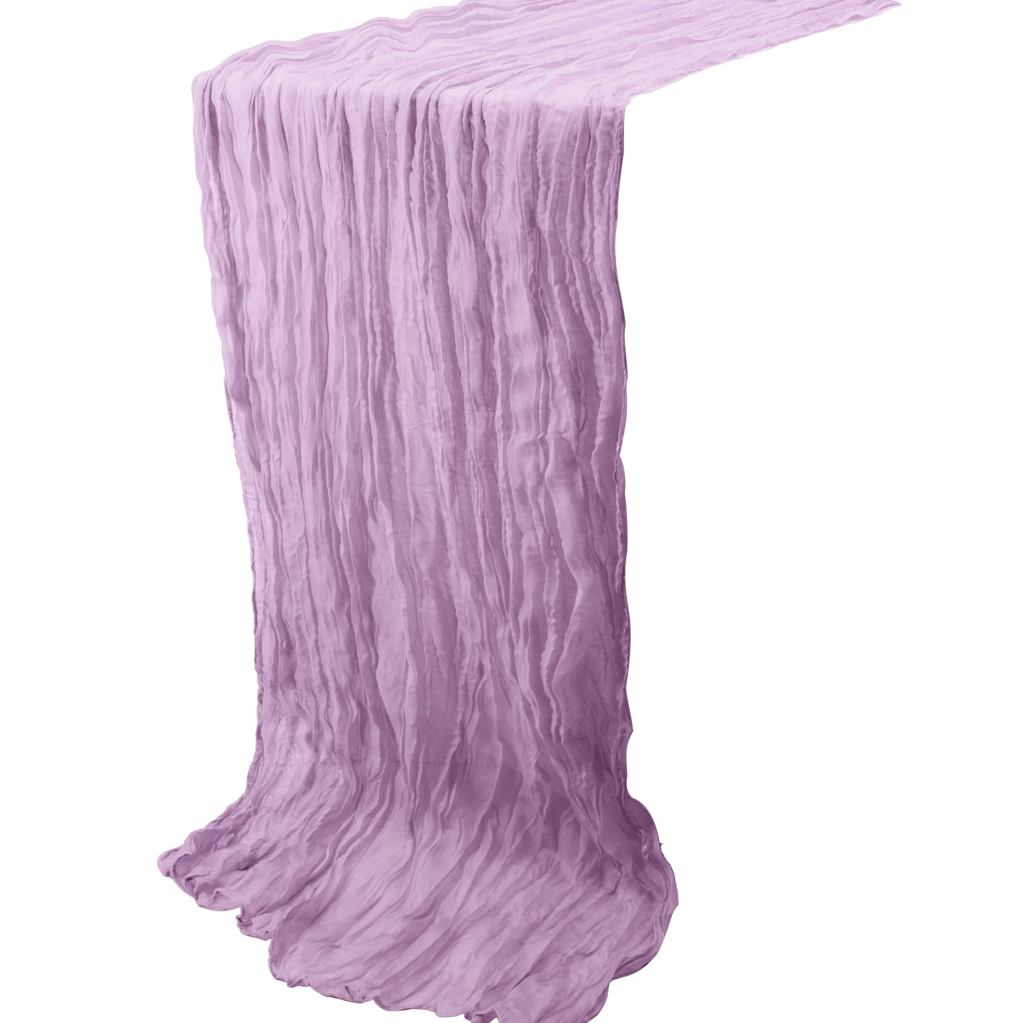 Time to Sparkle 5PCS Cheesecloth Table Runner 90X400CM Vintage Gauze Romantic Table Runner for Wedding Bridal Shower Birthday Party Table Decor Violet