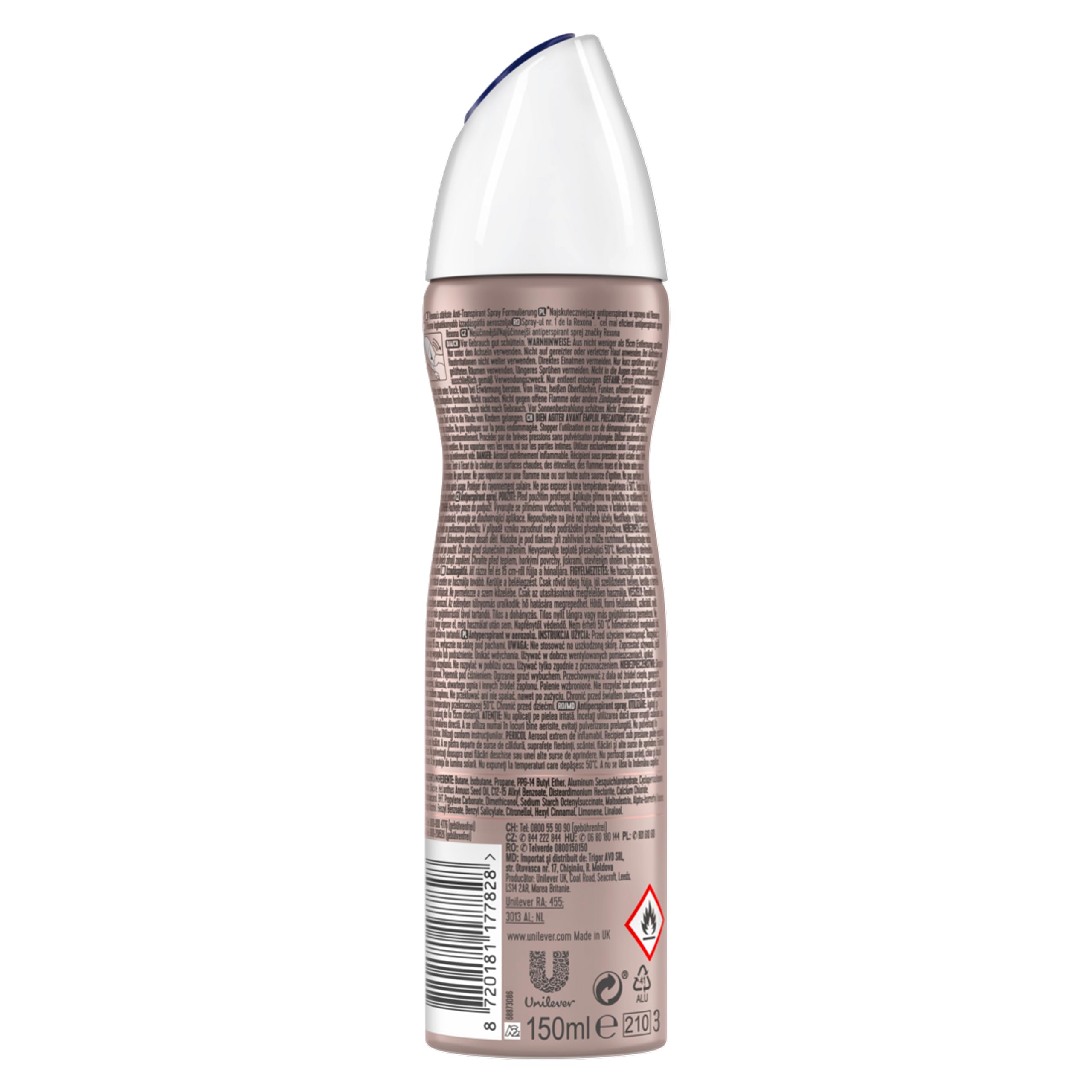 Rexona Maximum Protection - Aerosol antitranspirante con 48 horas de protección contra la sudoración intensa y el olor corporal, 150 ml, 6 unidades