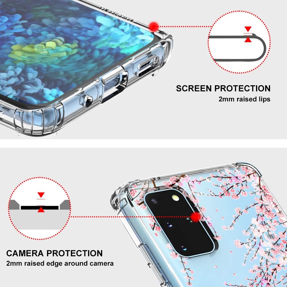 MOSNOVO Designed for Galaxy S20 Plus Case, [6.6 FT Military Grade Drop Protection] Clear Shockproof Phone Cover for Samsung Galaxy S20 Plus - Cherry Blossom