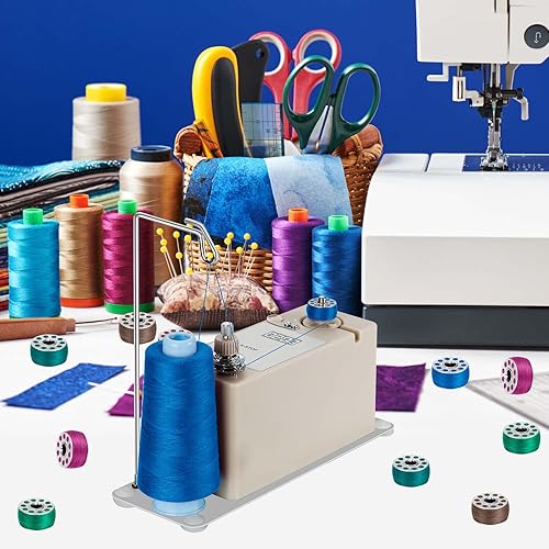 Miniatura 7 de Bobina de bobina, bobinadora automática para costura, máquina de bobinas portátil eléctrica rápida con guía de rosca, soporte de bobina, placa de