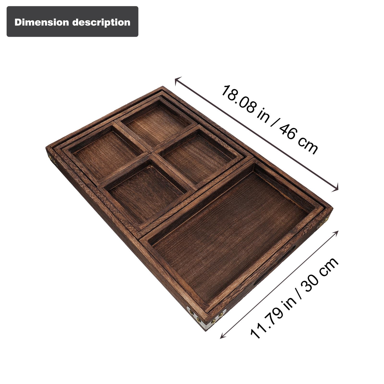 POPETPOP Bandeja de Servicio de Alimentos de Madera Rectangular, Bandeja para Servir Postres, Diseño Simple, Fácil de Lavar, Resistente al Desgaste, para Té y Vajilla