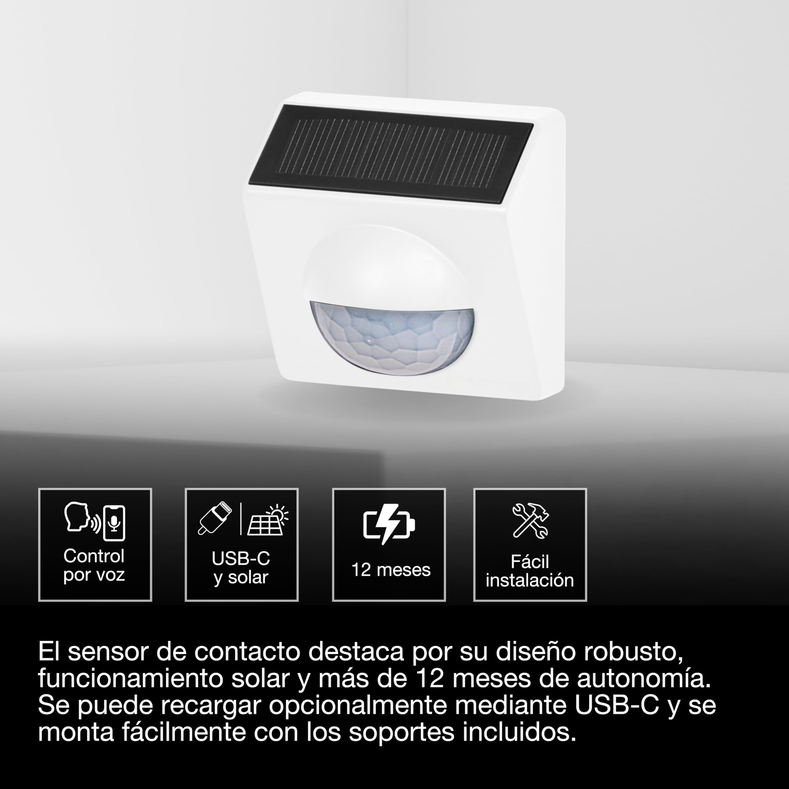 LEDVANCE SMART+ Sensor exterior para detección de movimiento con tecnología WiFi y célula solar, paquete de 4