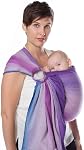 CHIMPAROO Ring Sling Baby Wrap Carrier - 100% Organic Cotton Baby Carrier Newborn to Toddler - Comfortable & Adjustable Baby Sling Carrier - With Aluminum Rings - Holds up to 15.8 kg - Amethyst, Size 2